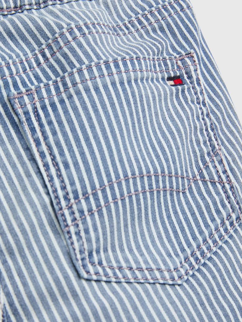 Lány Tommy Hilfiger Pinstripe Rövidnadrág Kék | HU 1845LIS